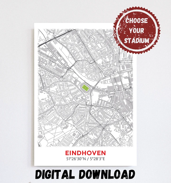 PSV Eindhoven Stadium Map Design Digital Download product image (1)