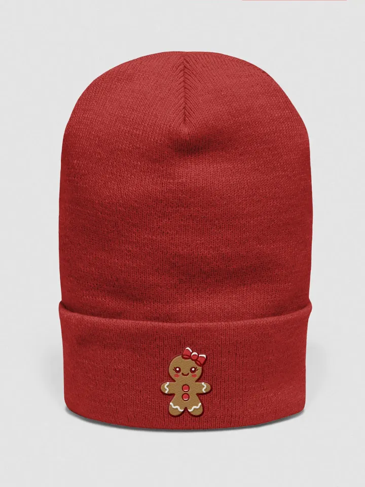 Gingerbread Girl Embroidered Cuffed Beanie product image (1)