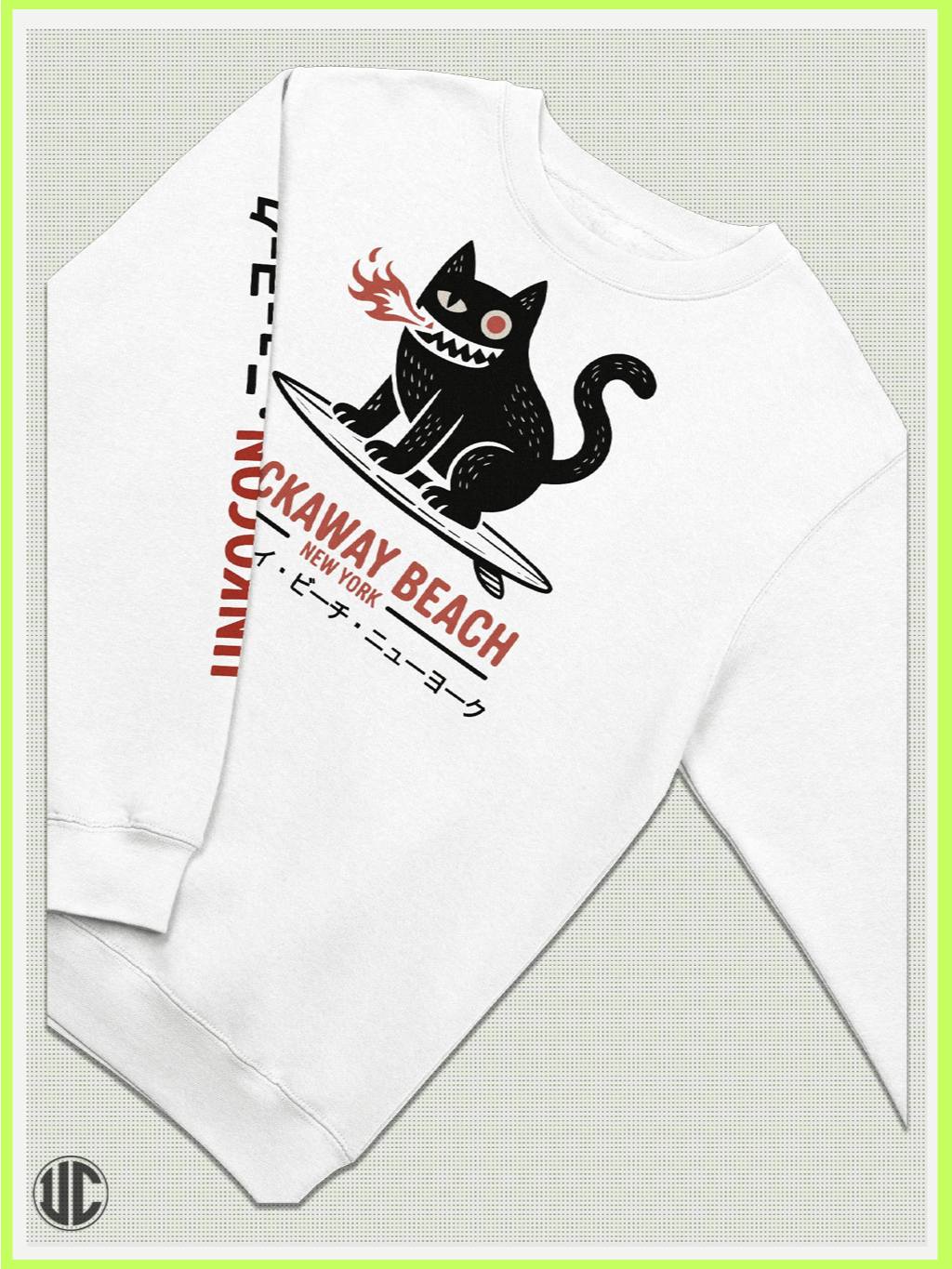 UnkoCon – Rockaway Beach NY Surfer Crew Neck Sweatshirt product image (2)