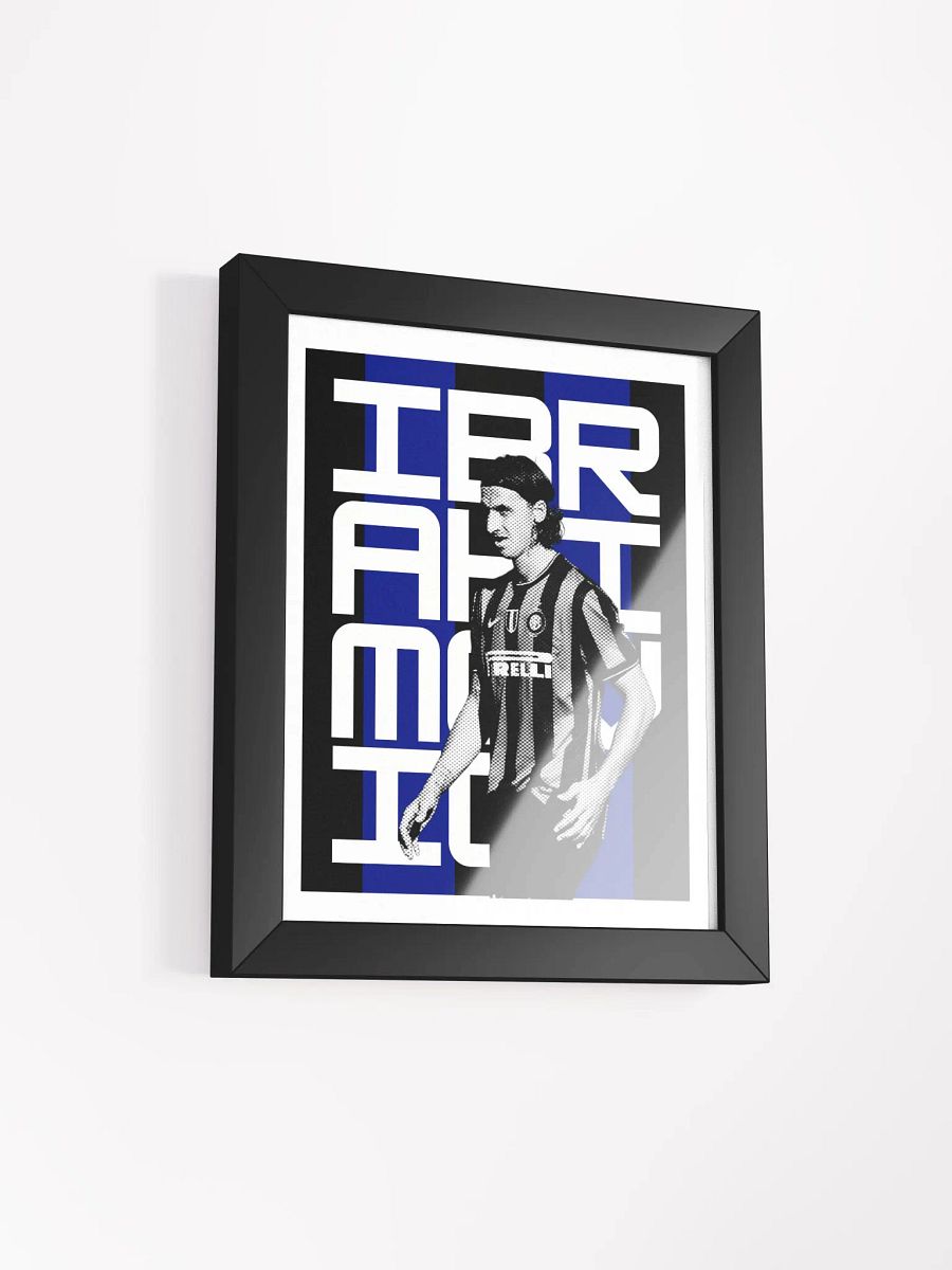 Zlatan Ibrahimovic BW Inter Milan Name Art Framed Print product image (2)