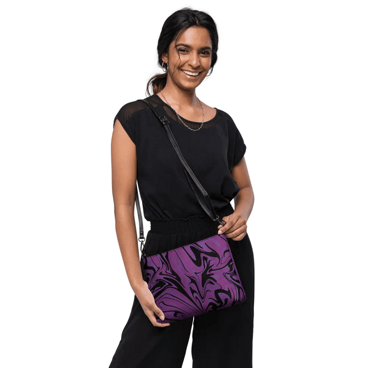 Purple Swirl Flip-Sided Faux Leather Crossbody Bag product image (2)