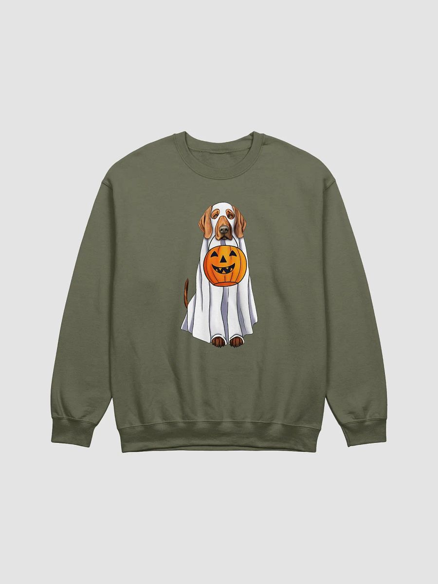 Redbone Coonhound Halloween Sweatshirt | Funny Fall and Halloween Coonhound Wearing Ghost Costume with Pumpkin Basket product image (21)