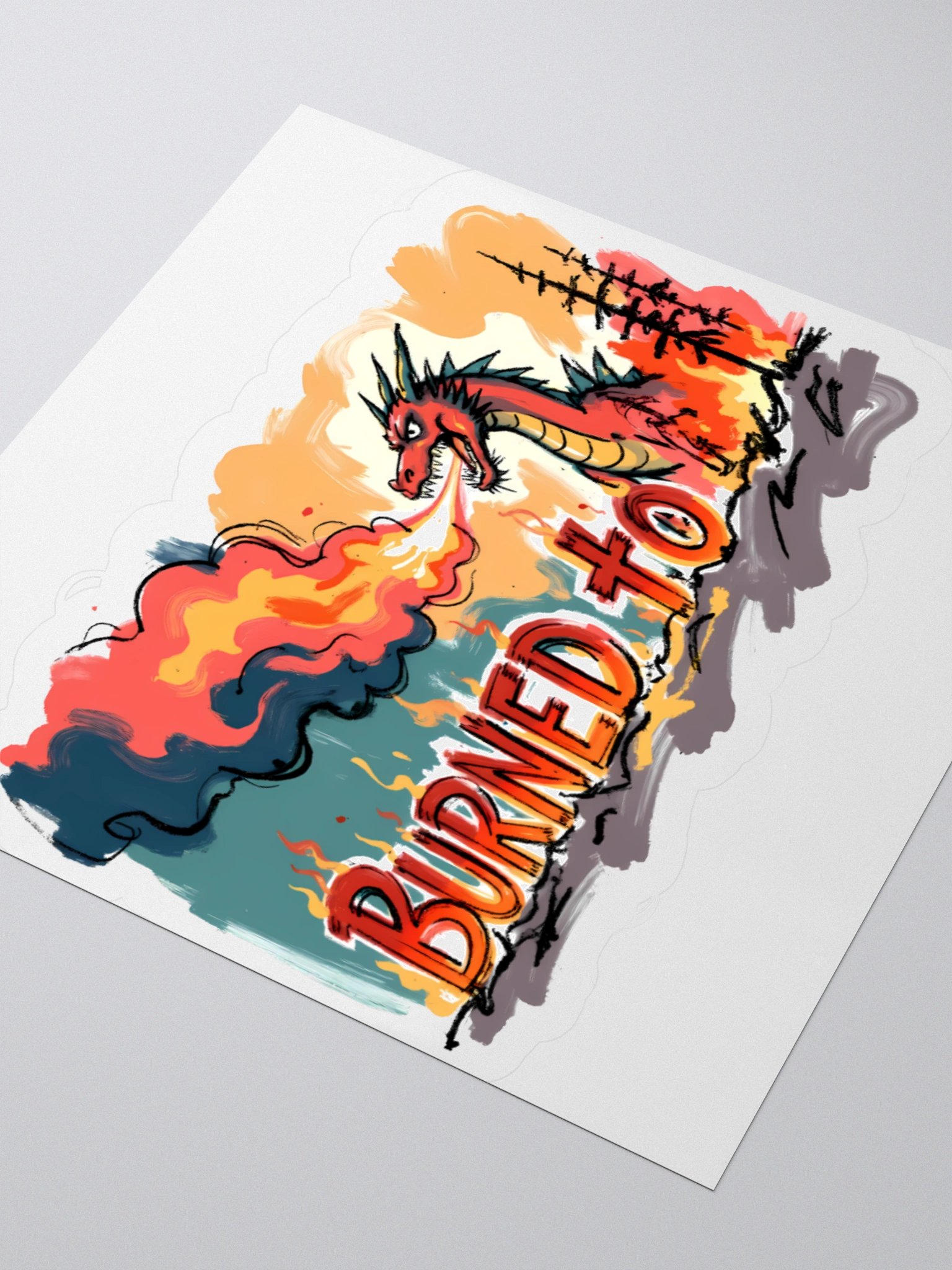 Dragon Fire Print: Burned to Ash Sticker product image (7)