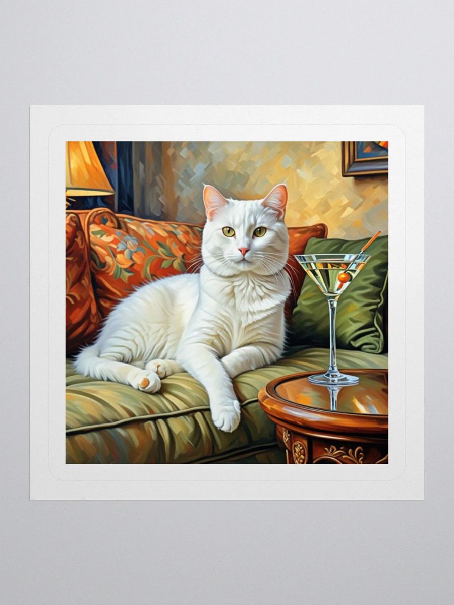 CLASSEY CAT ON COUCH NEXT TO MARTINI product image (3)