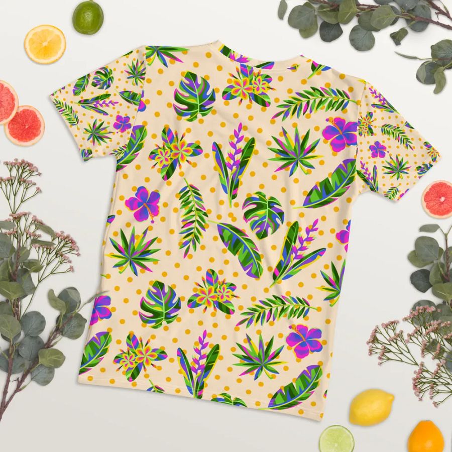 Ladies T shirt all over print tropical design giving a fresh holiday  feel. product image (12)