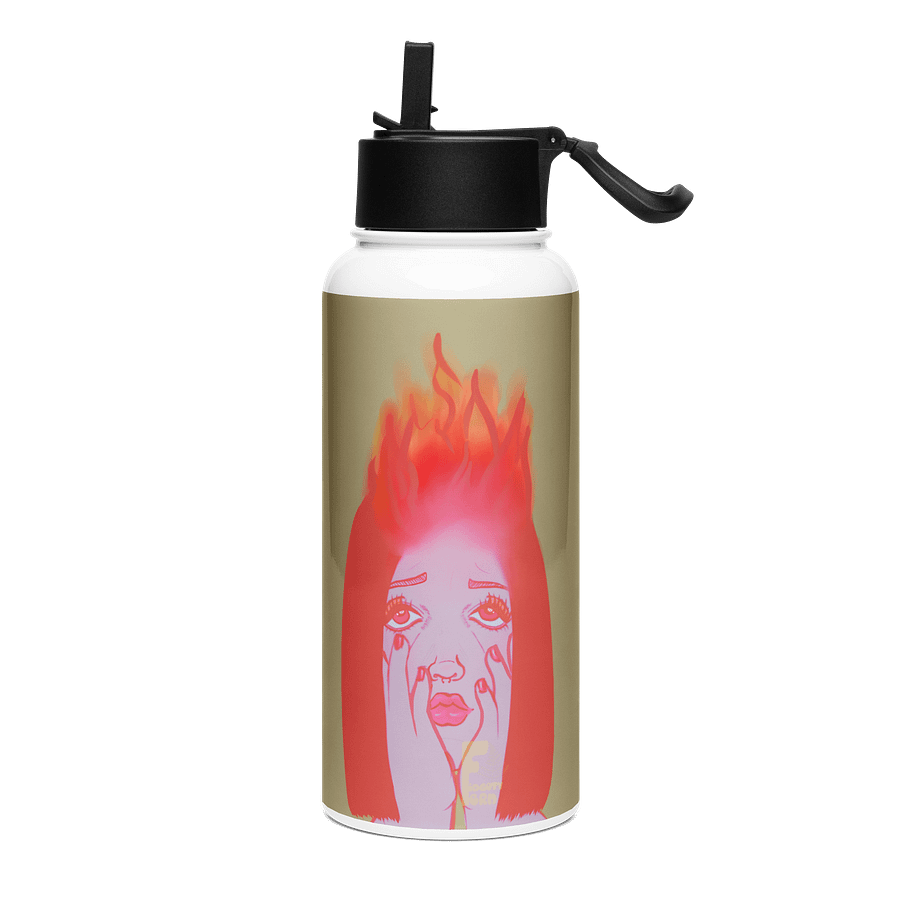 "Up In Flames" Water Bottle With Screw Top And Straw product image (3)