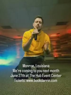 #Monroe #Lousiana, we're coming to you.  June 27th at The Hub Event Center. www.bookdarrin.com for tickets and more info. #concert #chh #event #chh #worship #worshipmusic #shreveport #fyp #christianreels 