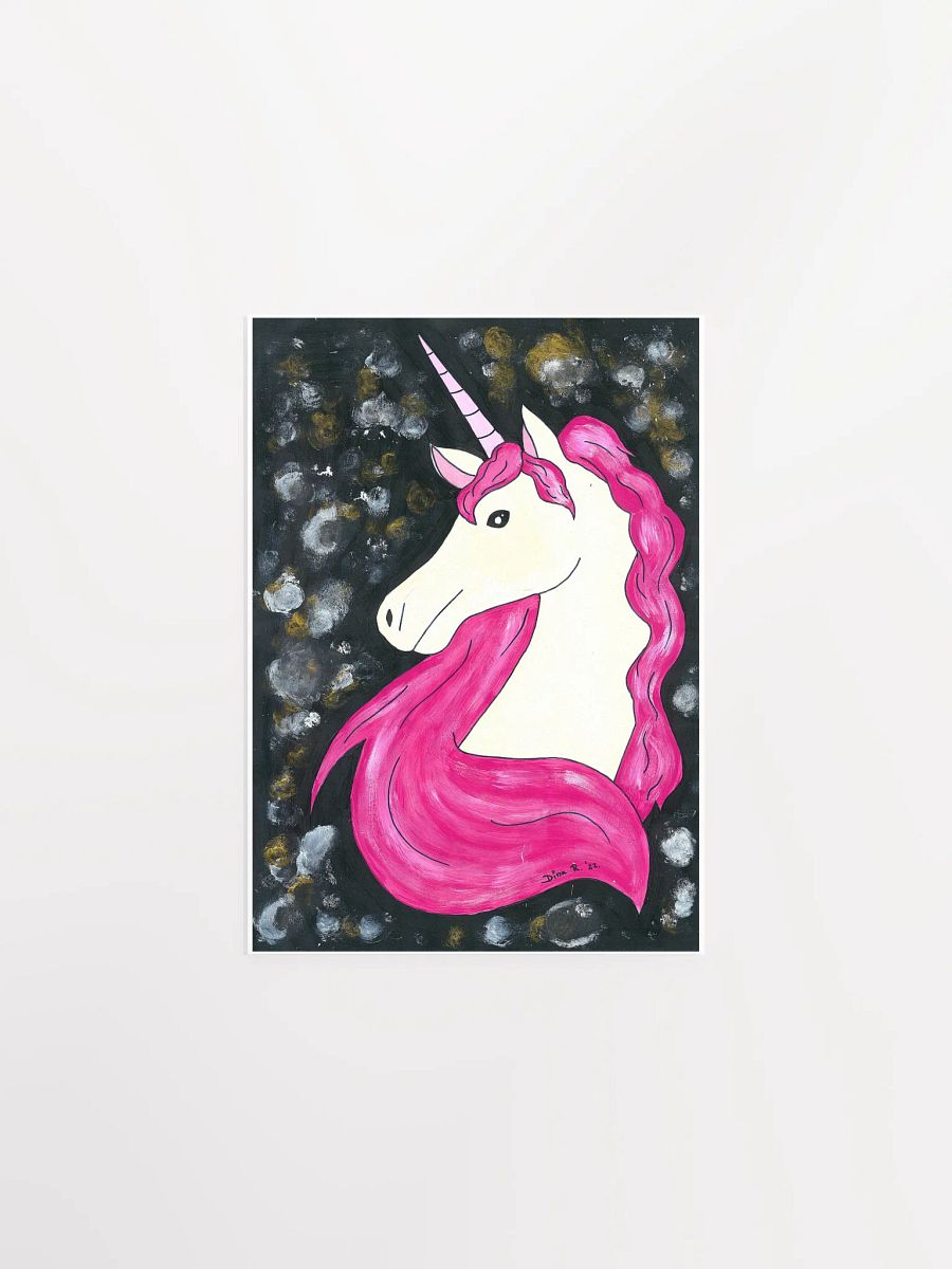Unicorn - (art by Dina R.) - acrylic painting picture - Enhanced Matte Paper Poster (in) product image (3)