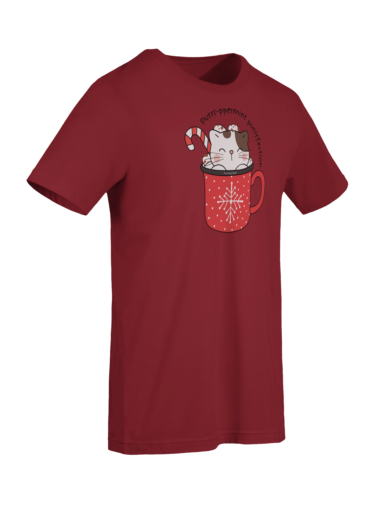 Purrr-ppermint Purrrfection Holiday Cat T-Shirt product image (4)