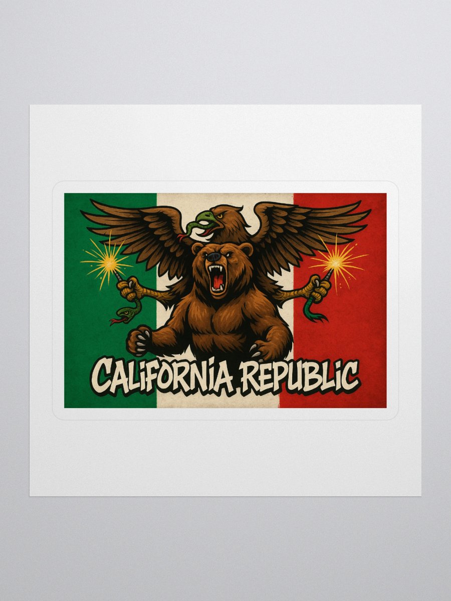 California Republic Battle Flag Vinyl Sticker product image (1)