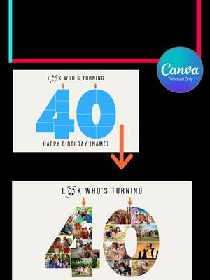 Who's turning the big 4 0? A big happy 40th birthday to that person! #fyp #photocollage #cardideas #40thbirthday #happy40th #canvatemplate #photocollage #number40
