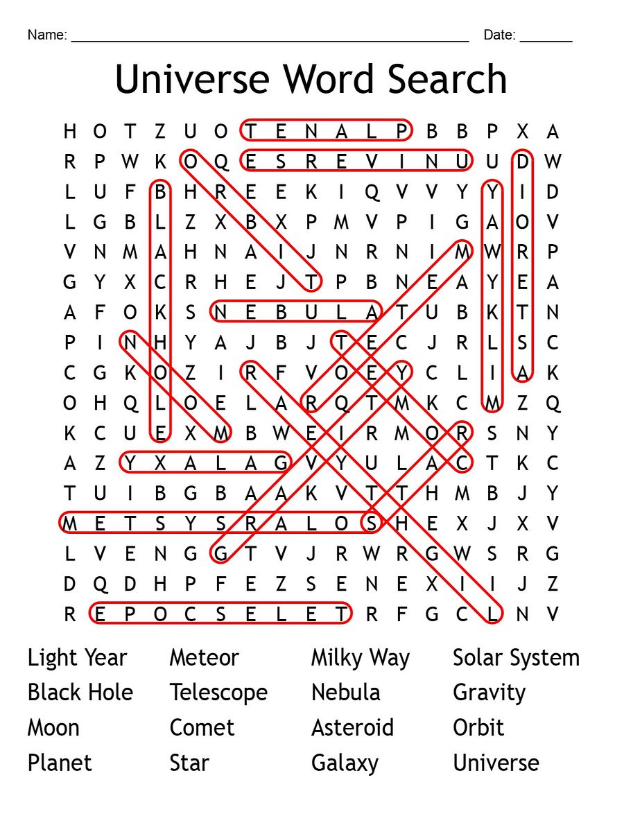 Printable Universe Word Search – Fun Astronomy Puzzle Activity! product image (2)