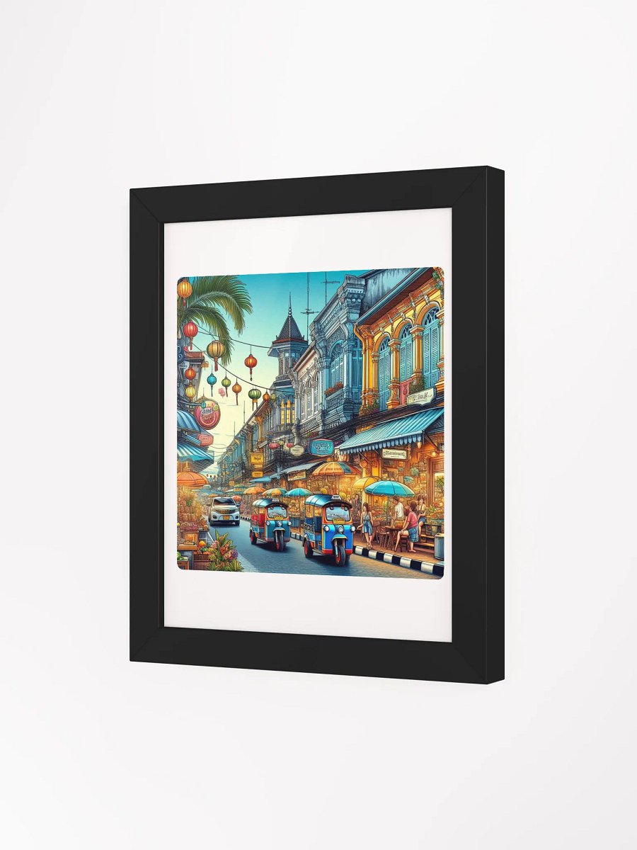 Festive Street Feast Framed Poster | AI Work Penang city product image (29)