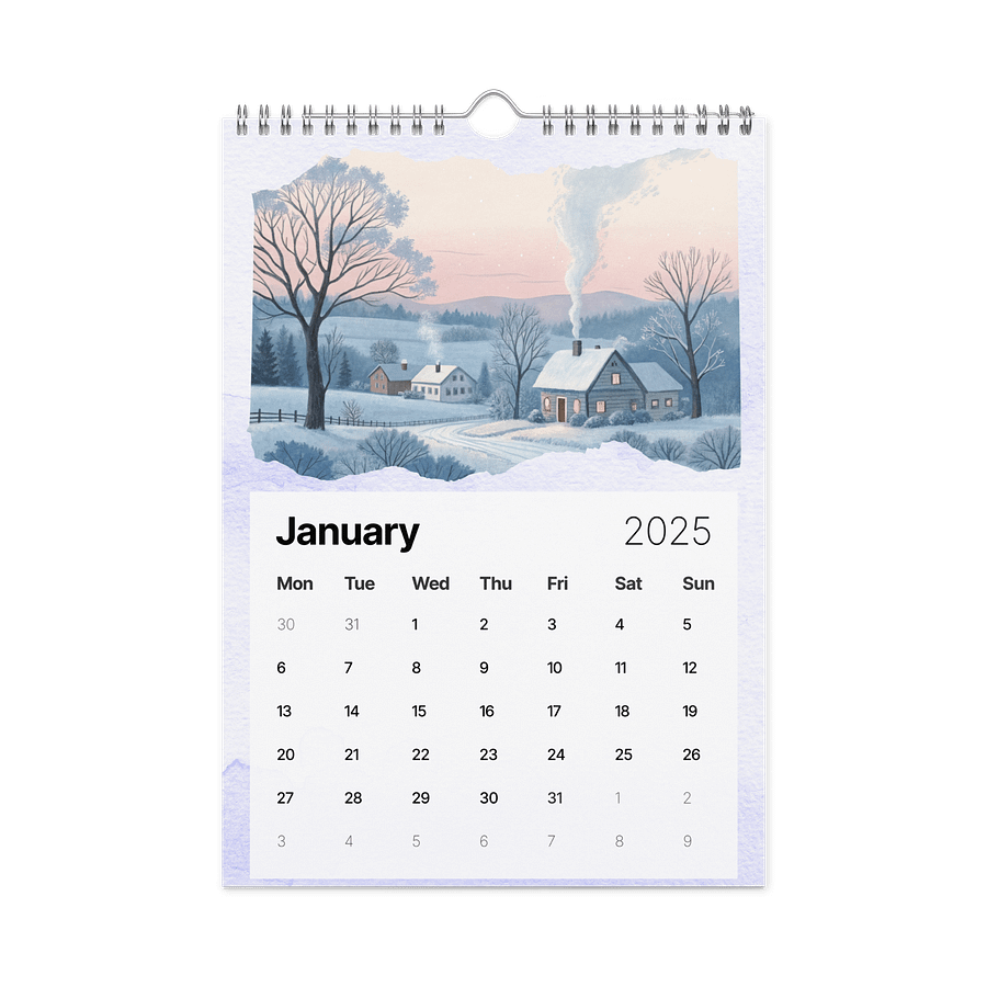 WATERCOLOR SEASONAL SCENES WALL CALENDAR 2026 product image (6)