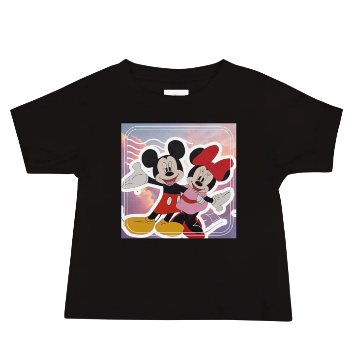 Mickey and Minnie mouse colorful style (art by Dina R.) acrylic painting picture - Baby Jersey Short Sleeve Tee product image (5)