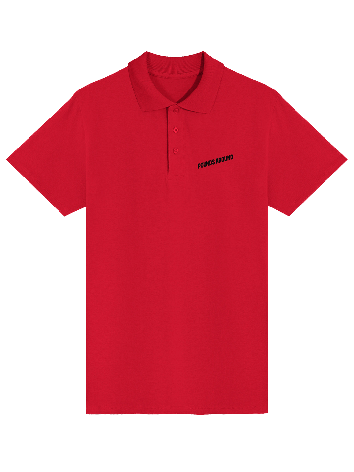POUNDS AROUND red polo with stitched black product image (1)
