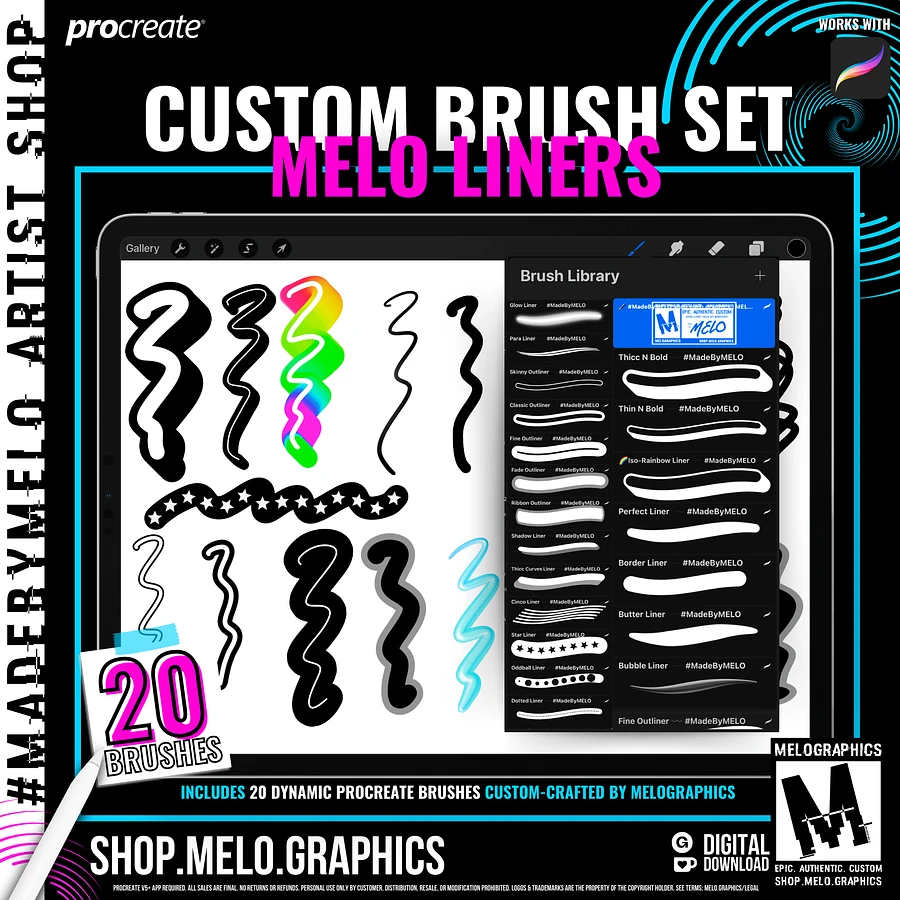 MELOliners Procreate Brush Set | #MadeByMELO product image (2)
