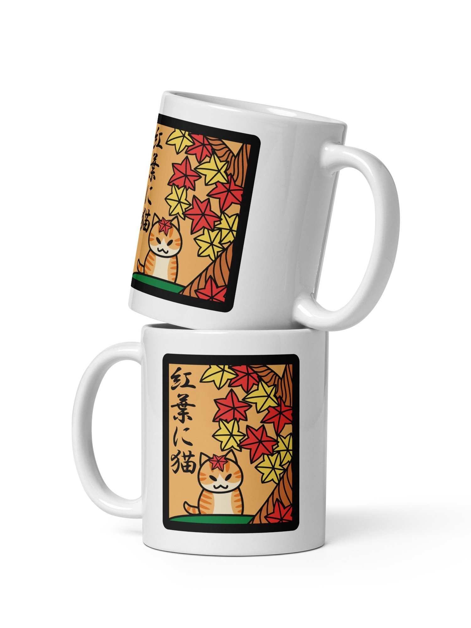 October Hanafuda Japanese Playing Card Cat 11 oz Mug product image (3)