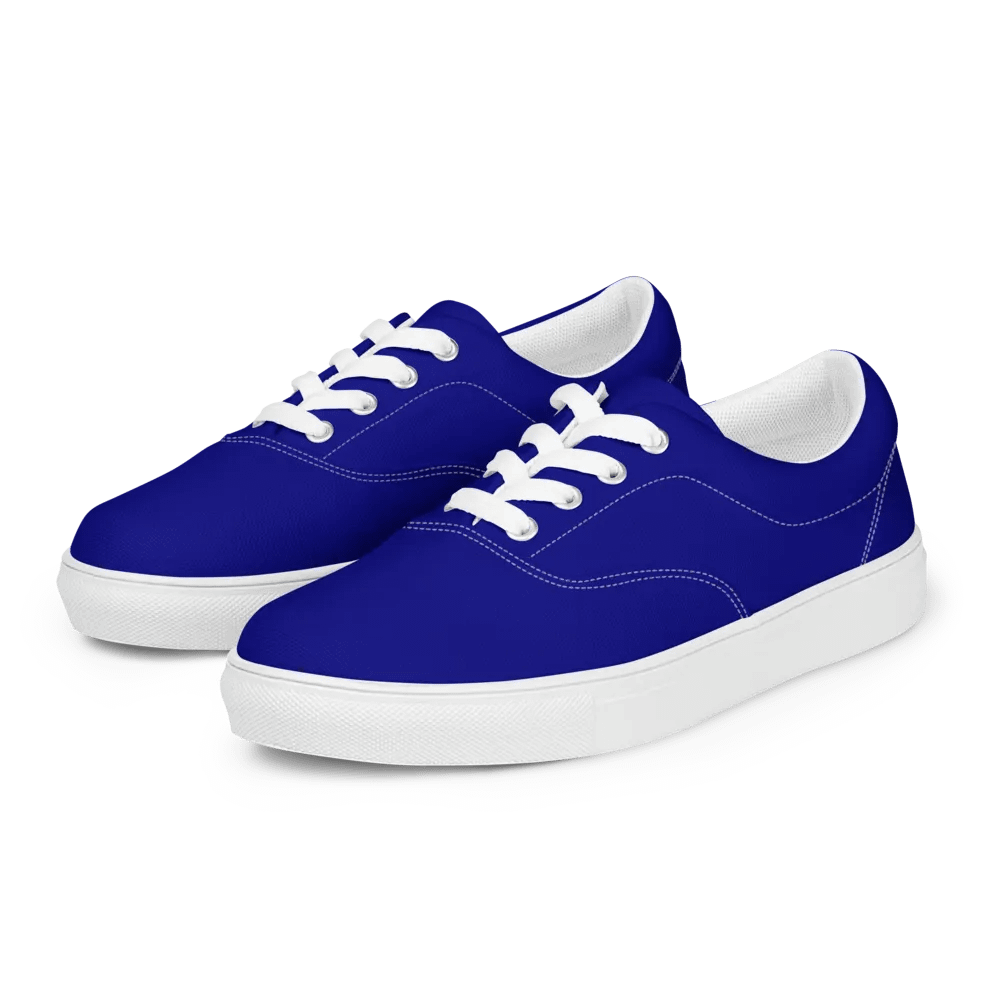 Women's Navy Blue Lace-Up Canvas Shoes product image (5)