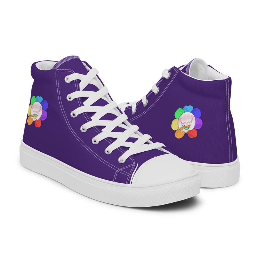 Dark Purple and White Flower Sneakers product image (44)