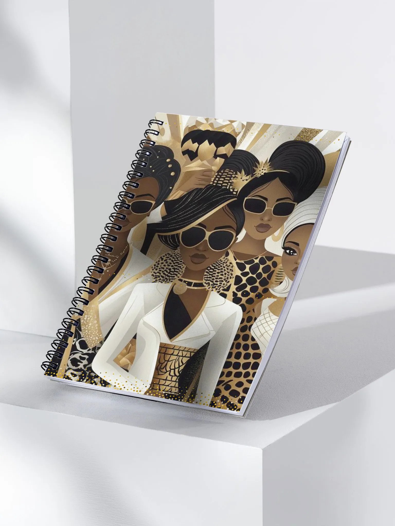 Royal Glamour Queens Notebook - Bold Black & Gold African Women Art Journal, Perfect for Empowering Writing, Creative Ideas, and Daily Notes product image (3)
