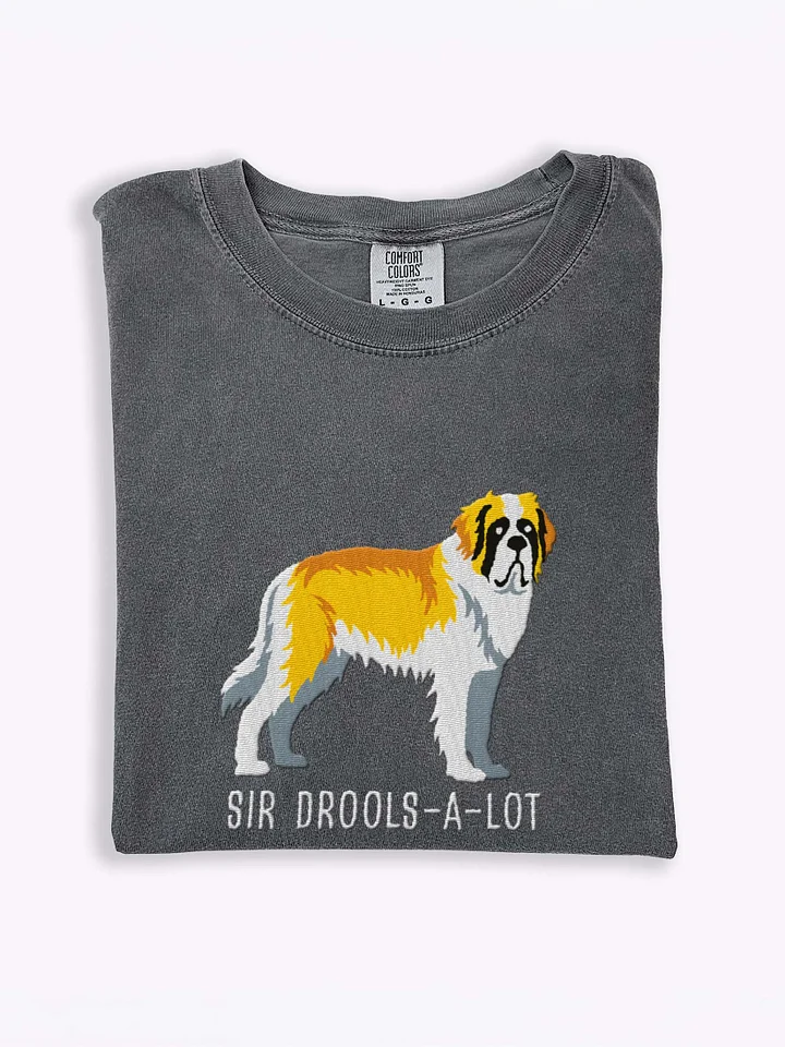 Sir Drools-A-Lot T-Shirt(Embroidered) of a Saint Bernard(Lemon & White) product image (1)