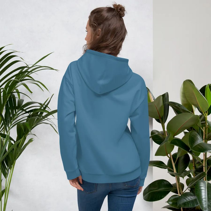 Plain Medium Blue True Summer Unisex Recycled Polyester Heavyweight Premium Hoodie by Treasure Pie product image (12)