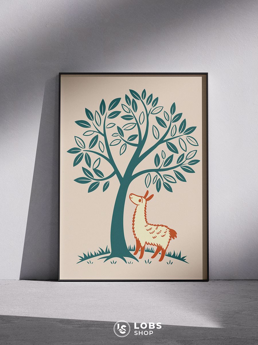 Charming Alpaca Wall Art Print – Perfect Addition to Your Boho-Inspired Space product image (4)