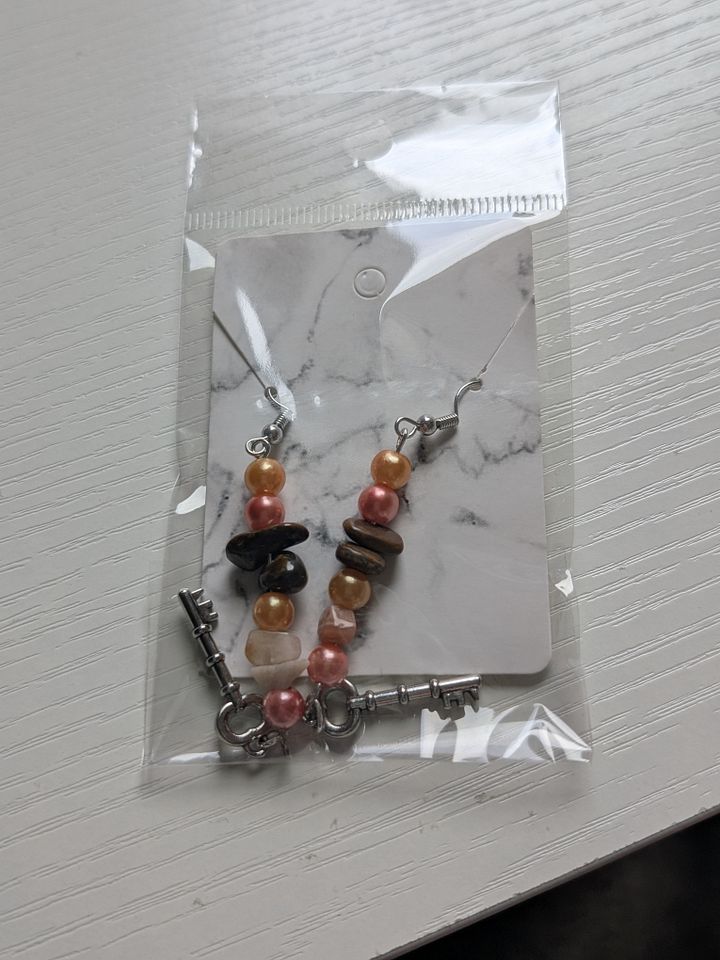 Tigers Eye & Key Earrings product image (2)