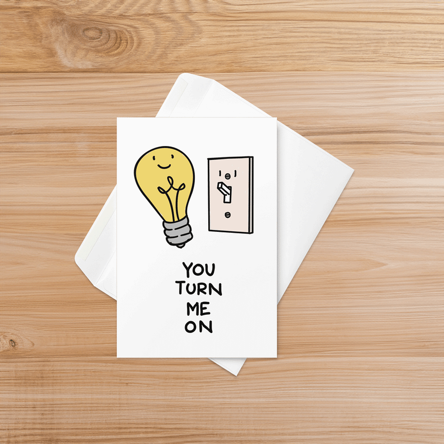 Valentines card - You turn me on product image (1)