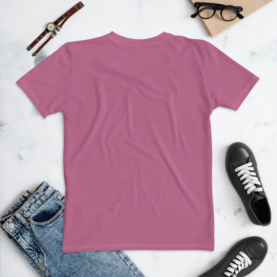 Plain Medium Dark Carnation Pink True Summer Women's Crewneck Polyester Heavyweight Premium T-Shirt by Treasure Pie product image (2)