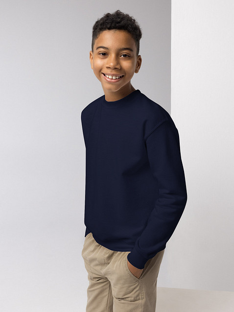 Photo showing Gildan Youth Crew Neck Sweatshirt