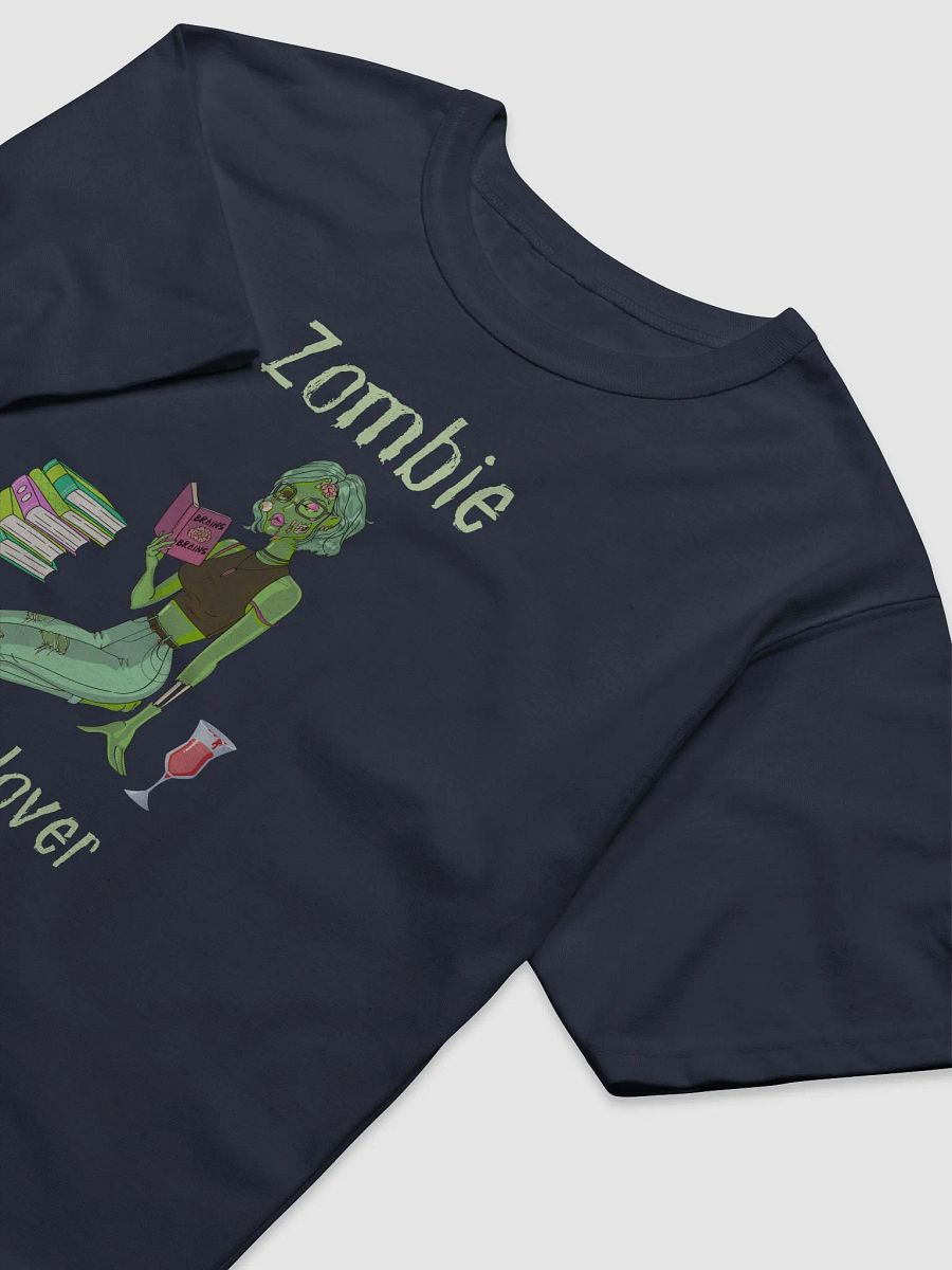 Zombie Book Lover Navy Relaxed T-shirt product image (3)