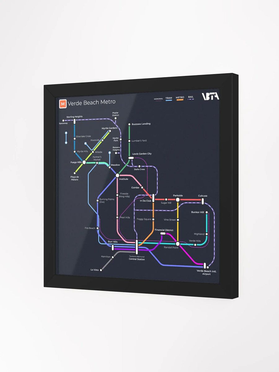 Verde Beach Metro Map (Dark) product image (2)