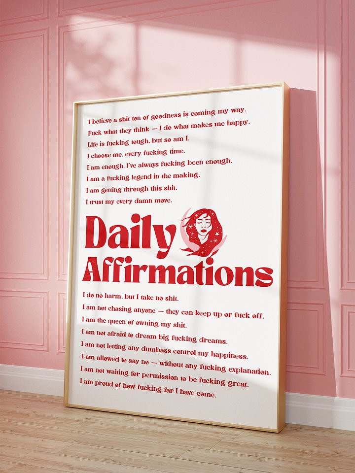Badass Daily Affirmations Wall Art for Women (RED) product image (2)