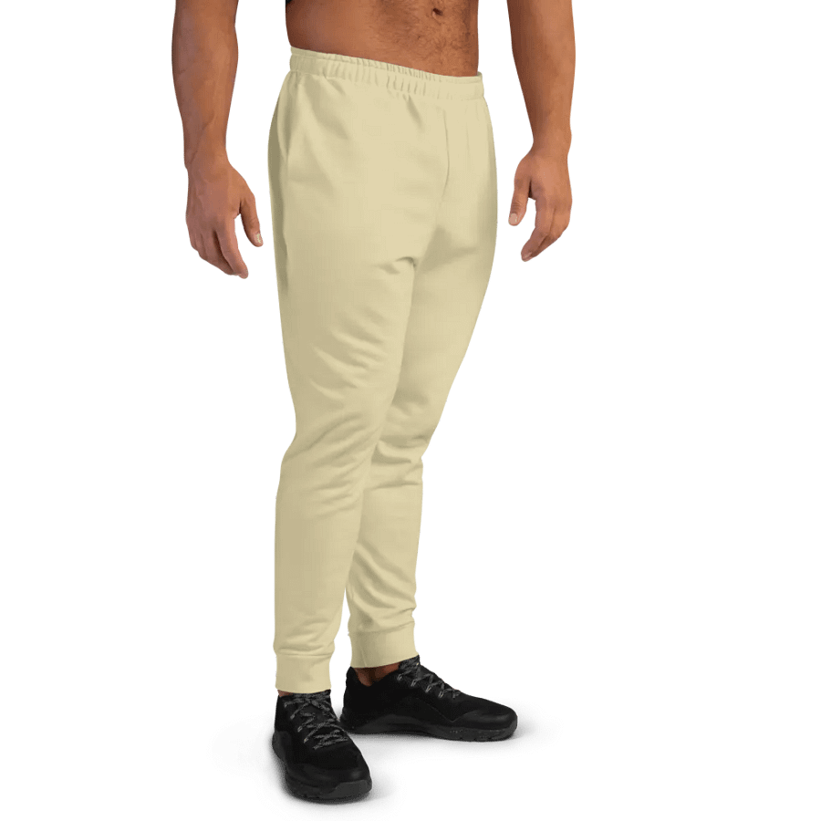Plain Light Yellow Soft Summer Recycled Polyester Premium Men's Joggers by Treasure Pie product image (8)