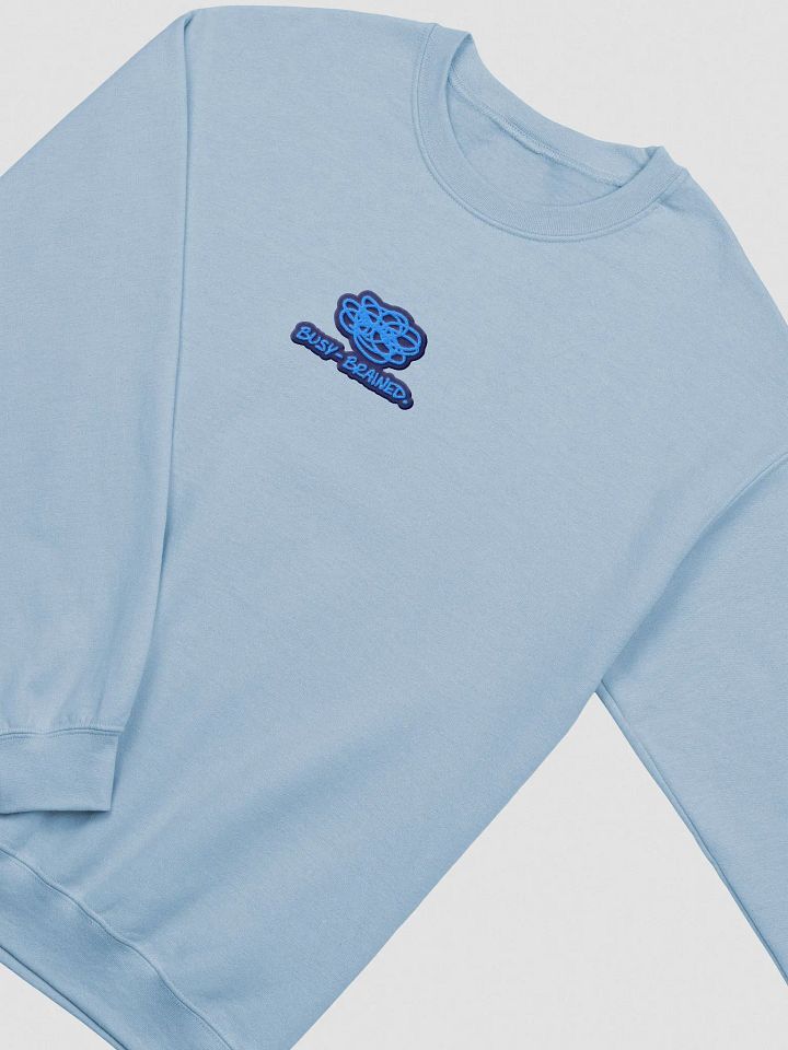 BUSY-BRAINED embroidered crewneck (monochrome light-blue bubble design) product image (1)