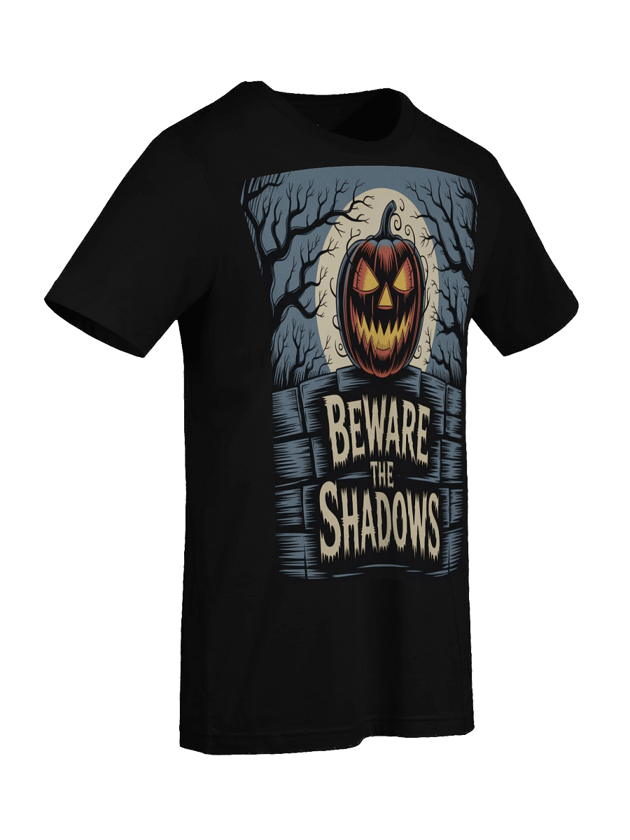 Beware the Shadows Unisex Supersoft T-Shirt by Midnight Veil Designs - Gothic Black, Red & More product image (9)