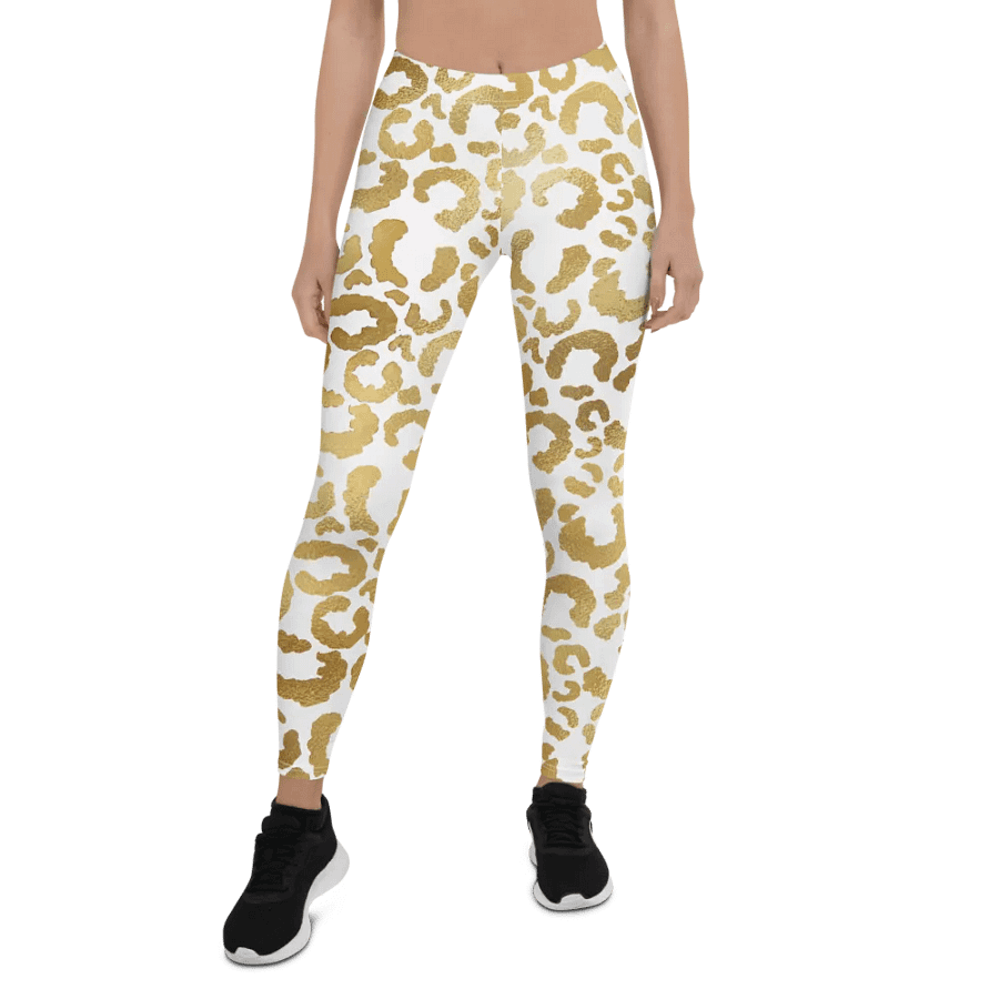 Gold Leopard Overlay Print Leggings – Luxurious, Bold & Fashion-Forward product image (1)