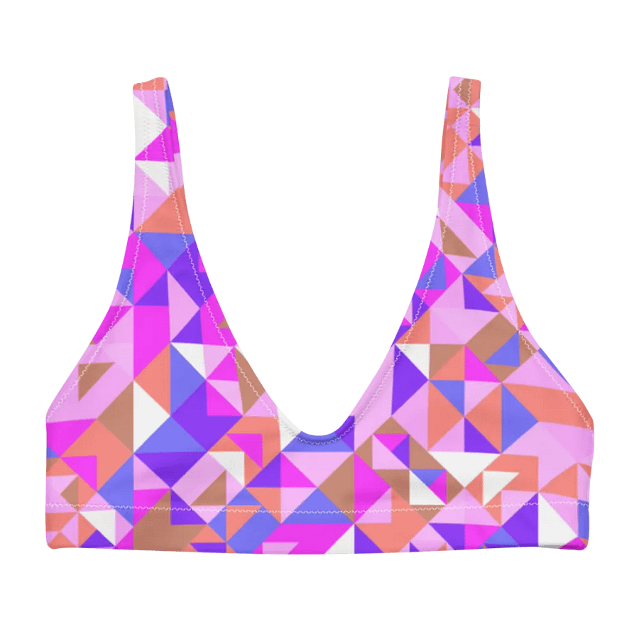 Colorful Vector Patterns Design Padded Bikini Top - v1 product image (3)
