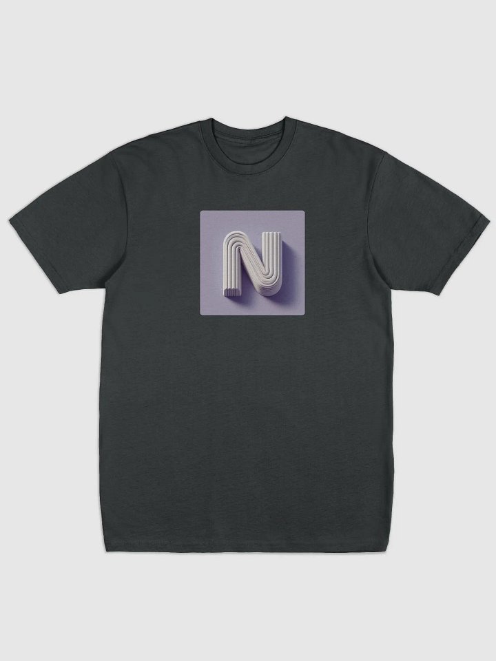 Stacked Texture Letter N Graphic Tee | AI Design initial N product image (1)