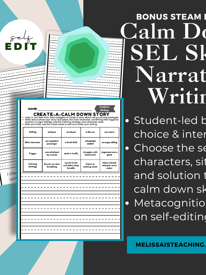 SEL Skills Writing + Editing 5-Pack with STEAM Extensions 2nd 3rd 4th 5th Grade, Social & Emotional Learning product image (2)