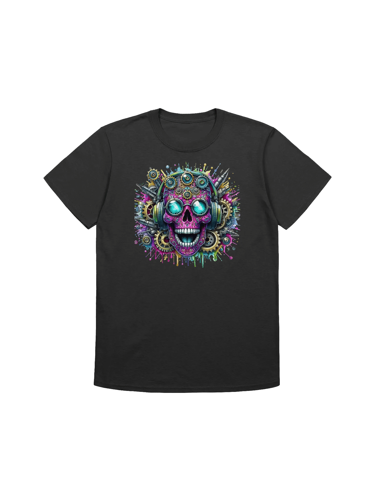 Steampunk Sugar Skull Art - Gearing Up for Day of the Dead T-Shirt product image (5)