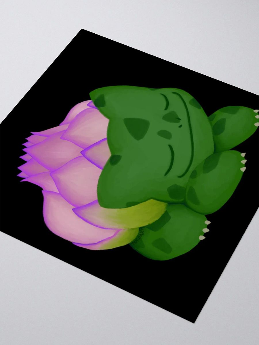 Lotus Frog Sticker (Black Background) product image (3)