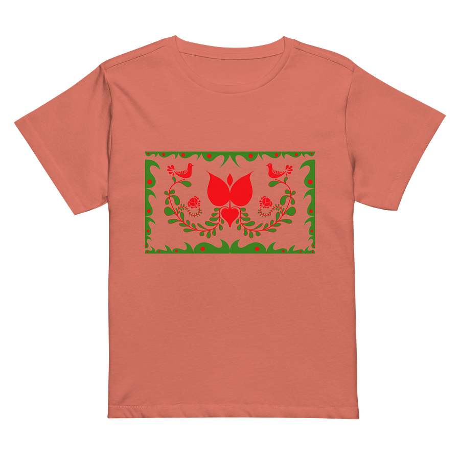 Hungarian Folk Art Women's High-Waisted Tee product image (2)
