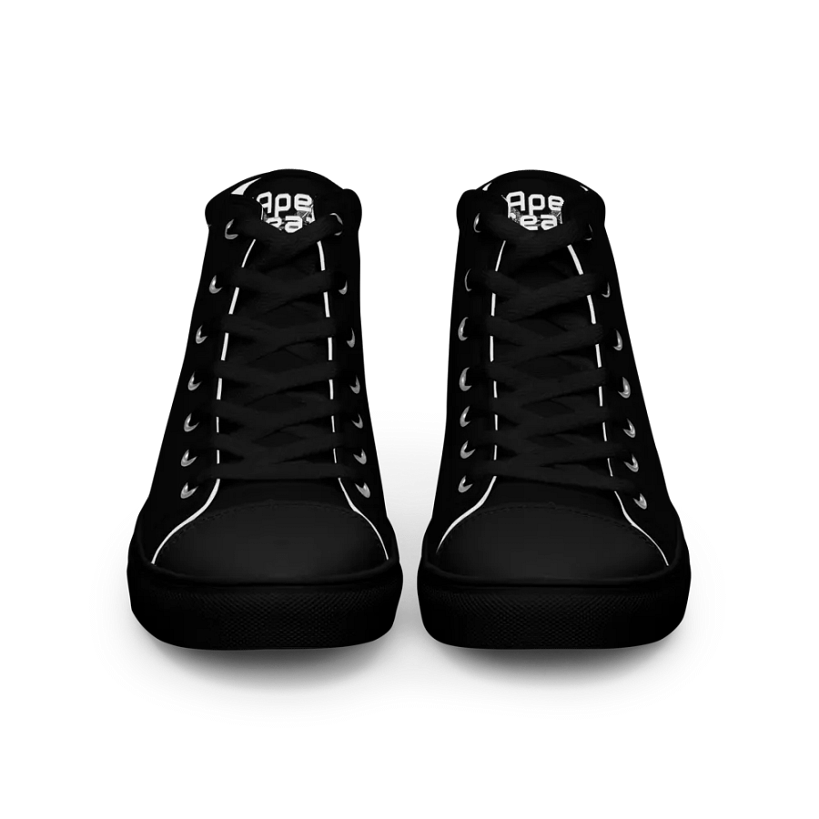 White HApex Gear White Logo Cancer Awareness Orange Ribbon. Black Men's High Top Canvas Shoes product image (4)