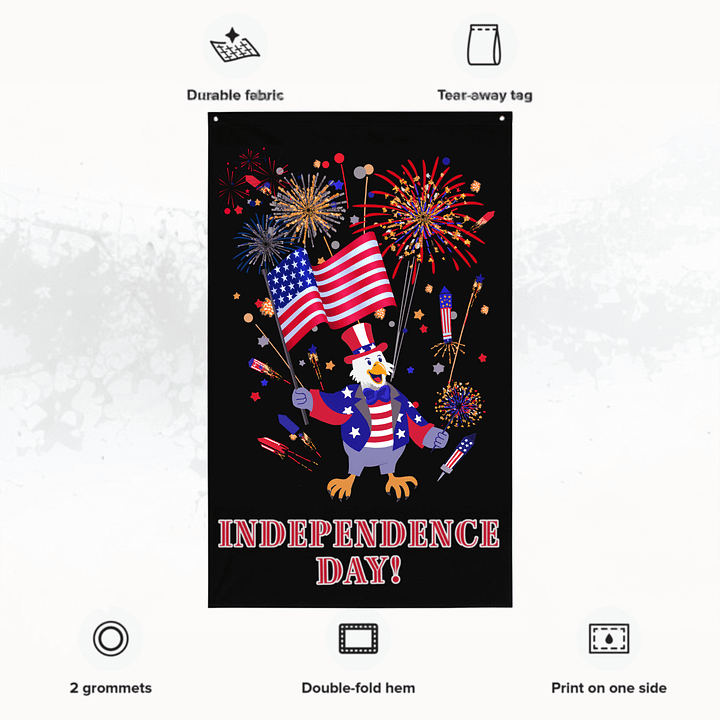 Uncle Sam Bald Eagle 4th of July Banner product image (2)