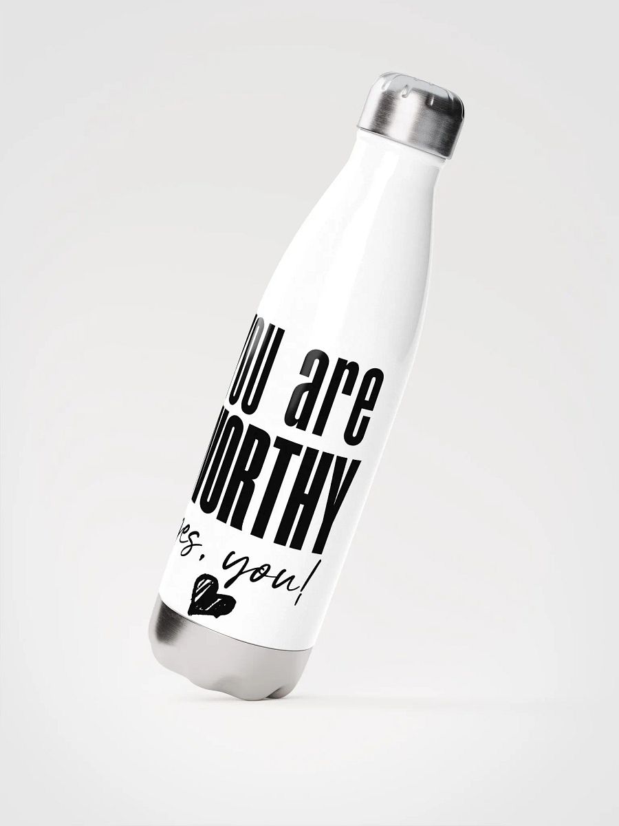 You are Worthy Stainless Steel Bottle - white product image (2)