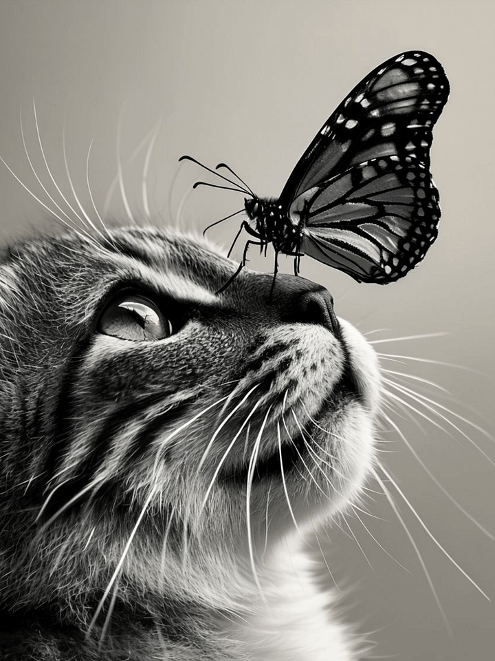 Whimsical Butterfly Cat Framed Poster product image (1)