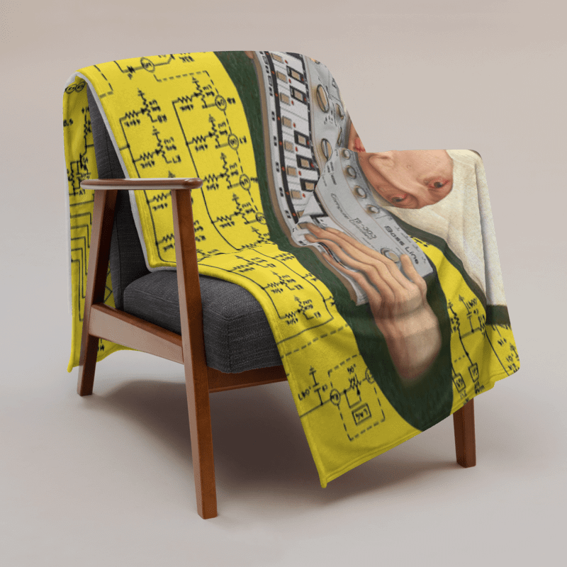 Mater Dolorosa meets Roland TB 303 by Frank Fonik Techno EDM Throw Blanket product image (3)